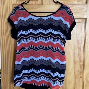 Patterned front blouse